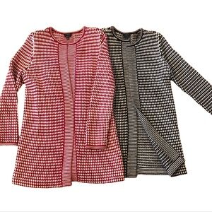 2 TALBOTS 100% Merino Wool Open Front Cardigans - VERY WARM!